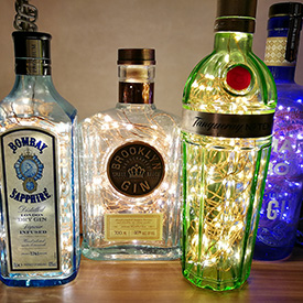 Gin bottle lights