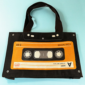 Cassette themed shoulder bag