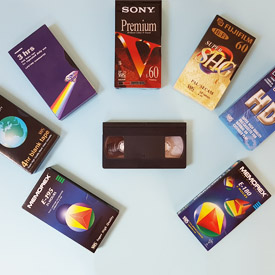VHS video cassettes