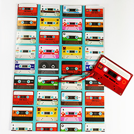 Cassette tape gift wrap and tags
