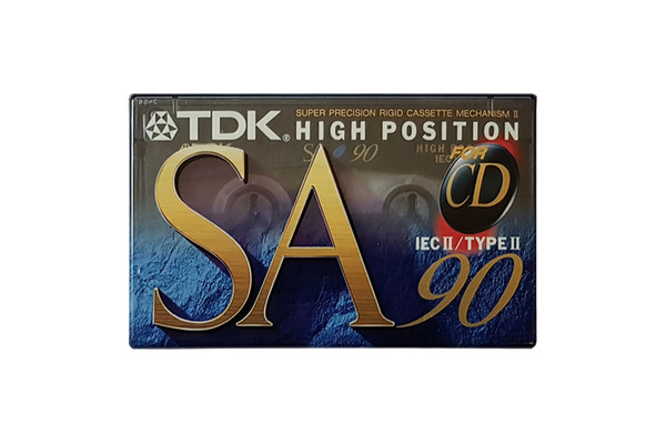 TDK SA90 mid-90s era chrome blank audio cassette tapes - Retro Style Media