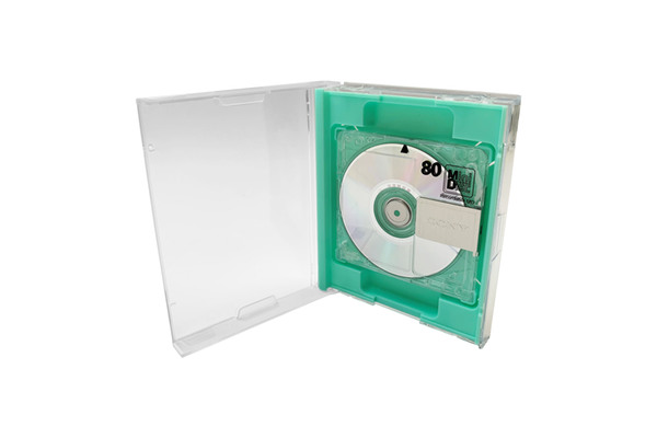 Full size MiniDisc case with a mint inner tray