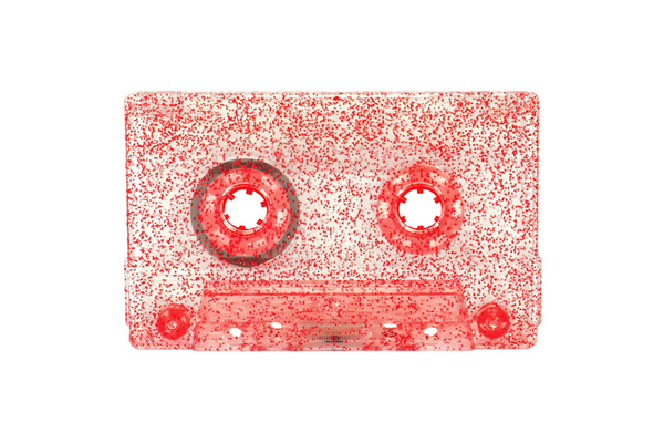 C90 red glitter blank audio cassette tapes
