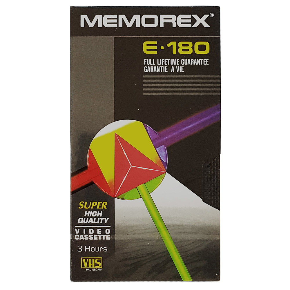 Memorex Super High Quality E180 VHS Cassette Tape New Style Retro 