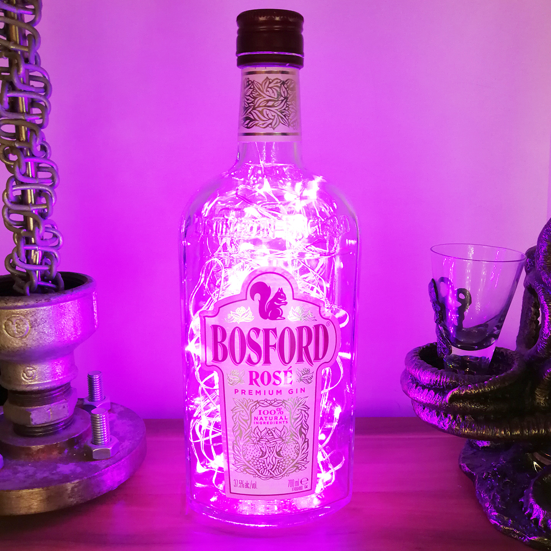 Bosford rose gin bottle lamp