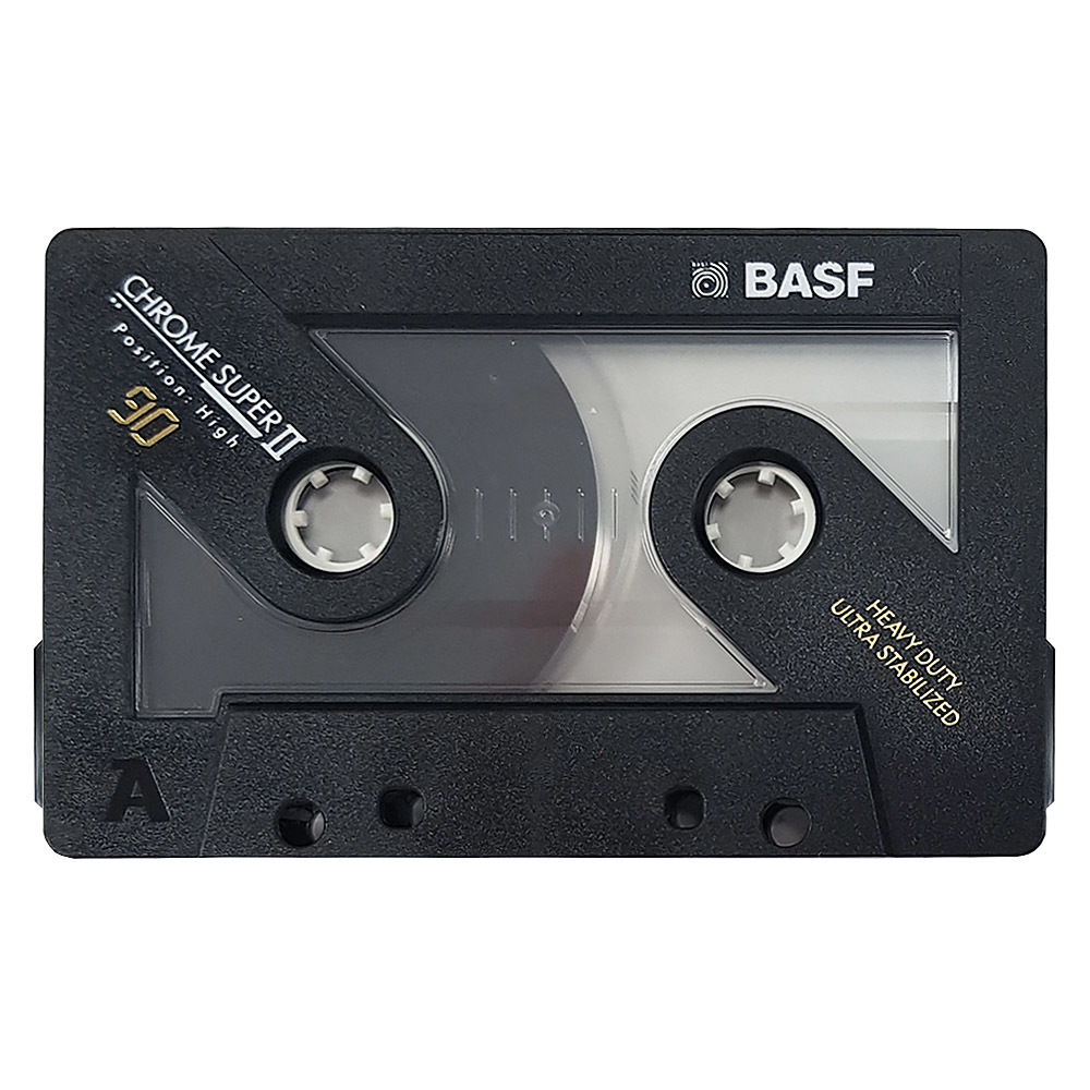 Klebstoff Basf Kassette Chromdioxid Super Sticker Autocollant Vintage 80s 