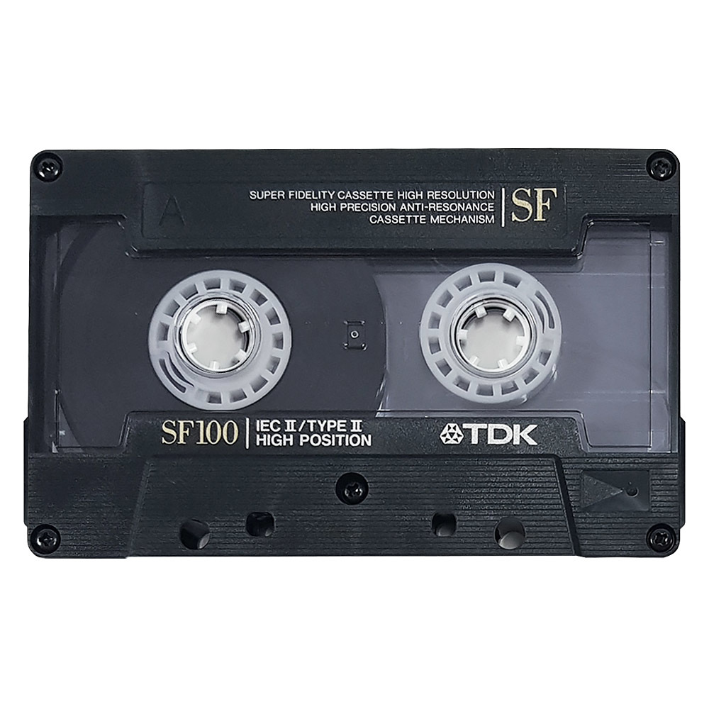 TDK SF100 1990 Chrome Blank Audio Cassette Tapes Retro Style Media