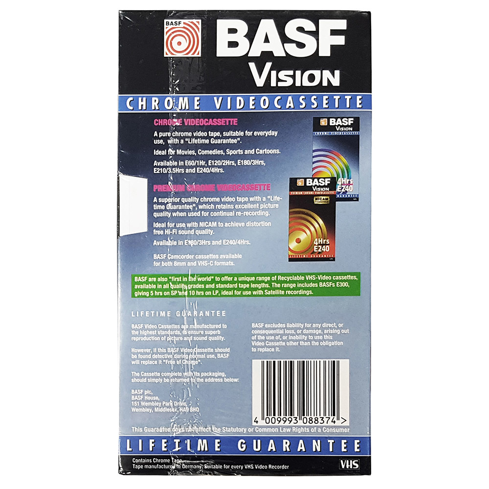 BASF Videocassetta VHS BASF E 180 registrata una sola volta 