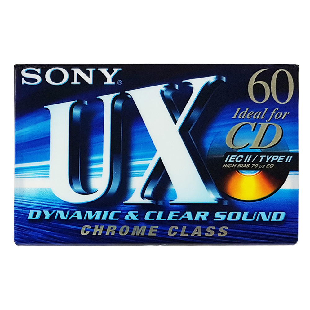 Sony UX60 Chrome Blank Audio Cassette Tapes Retro Style Media