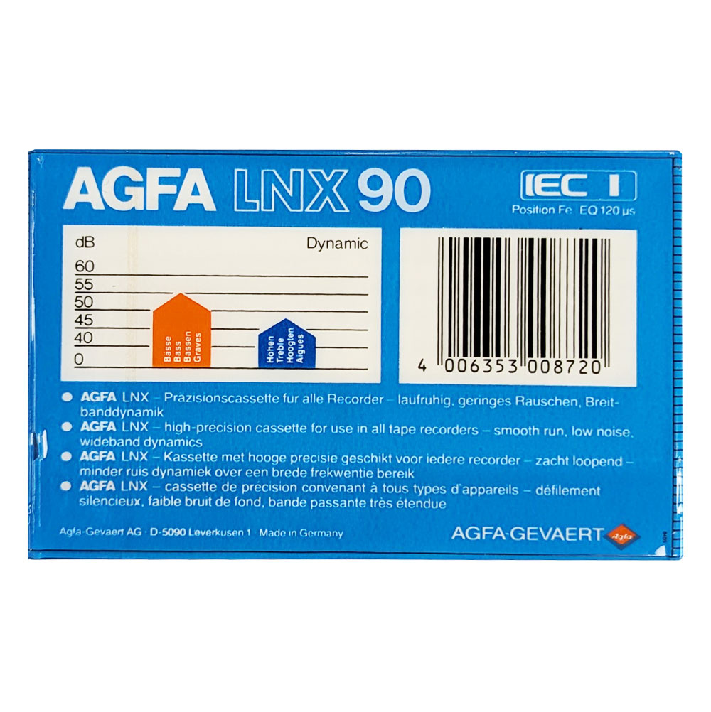 AGFA LNX90 Ferric Blank Audio Cassette Tapes Retro Style Media